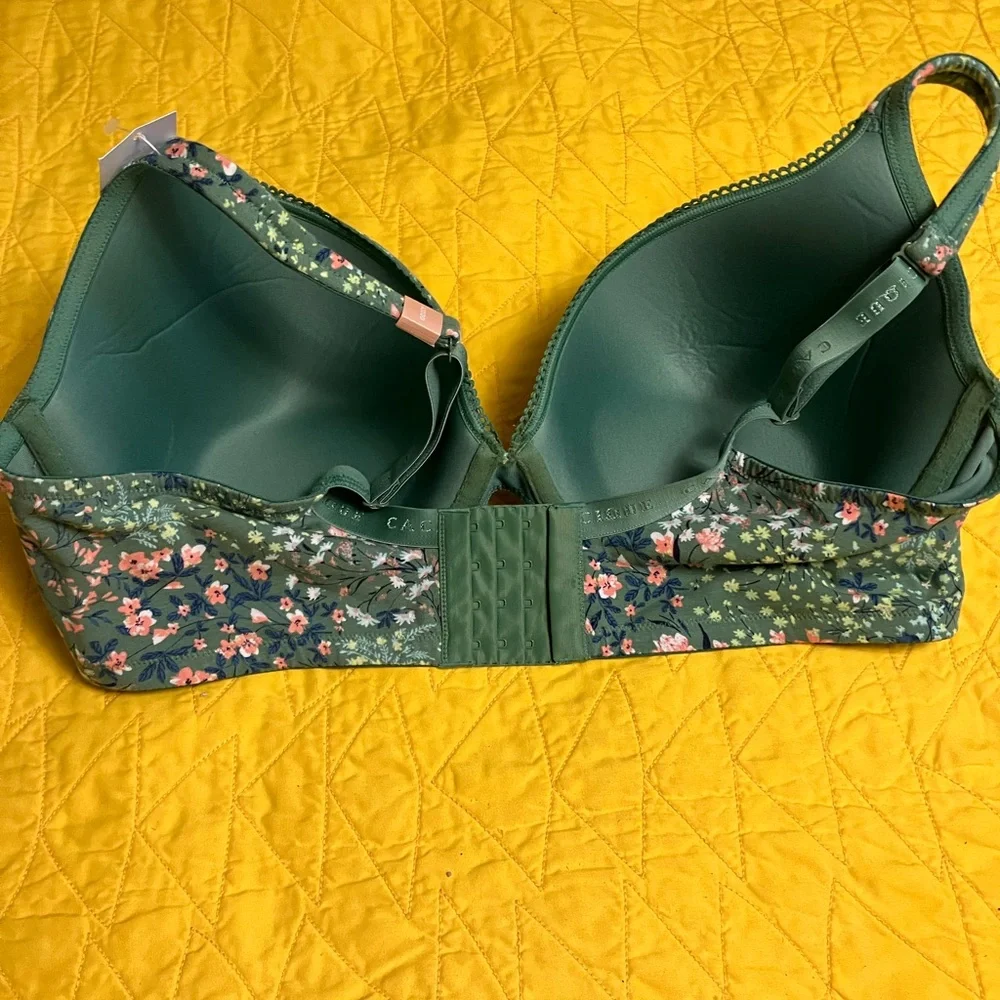 New With Tags Cacique Green Floral Intimates Set— Bra and Panties - Picture 3 of 8